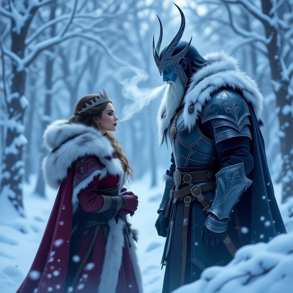 Winter Lord in Dark Fantasy Forest