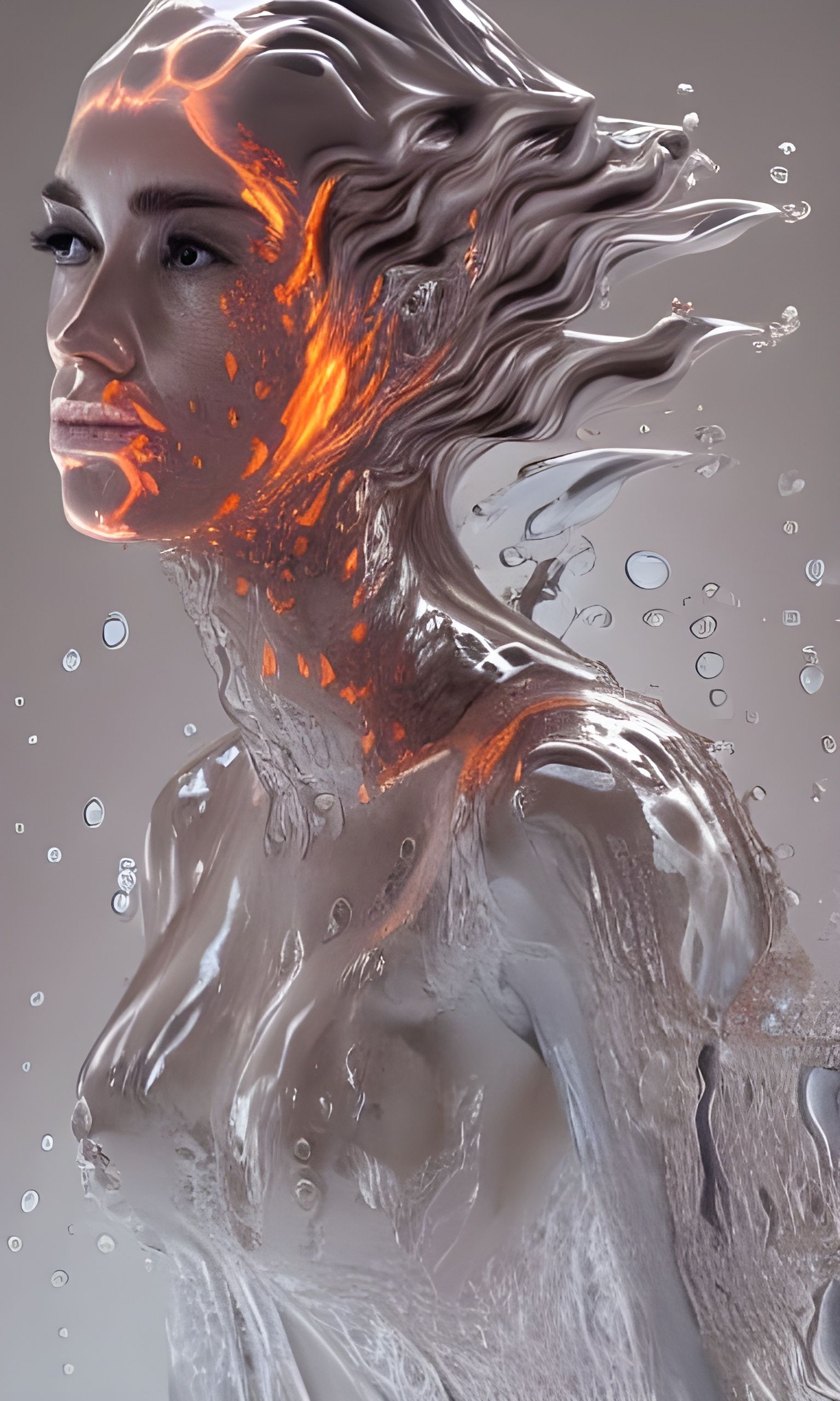 Fiery Water Face: Fantasy Art on Artstation