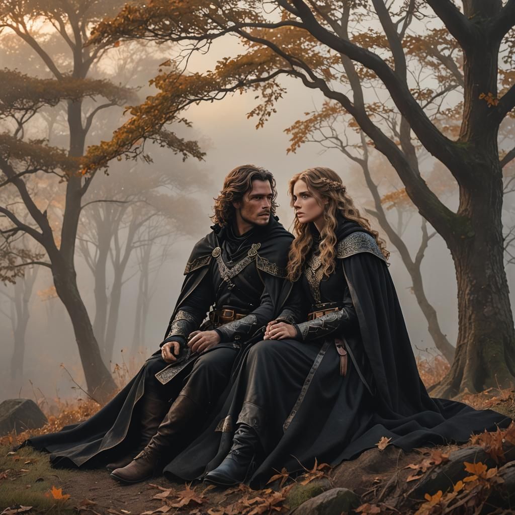 Rangers on Misty Hill at Sunrise, Anime Style