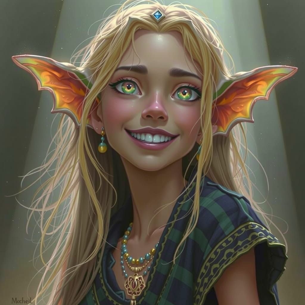 Steampunk Drow Elf Hyperrealistic Splash Art