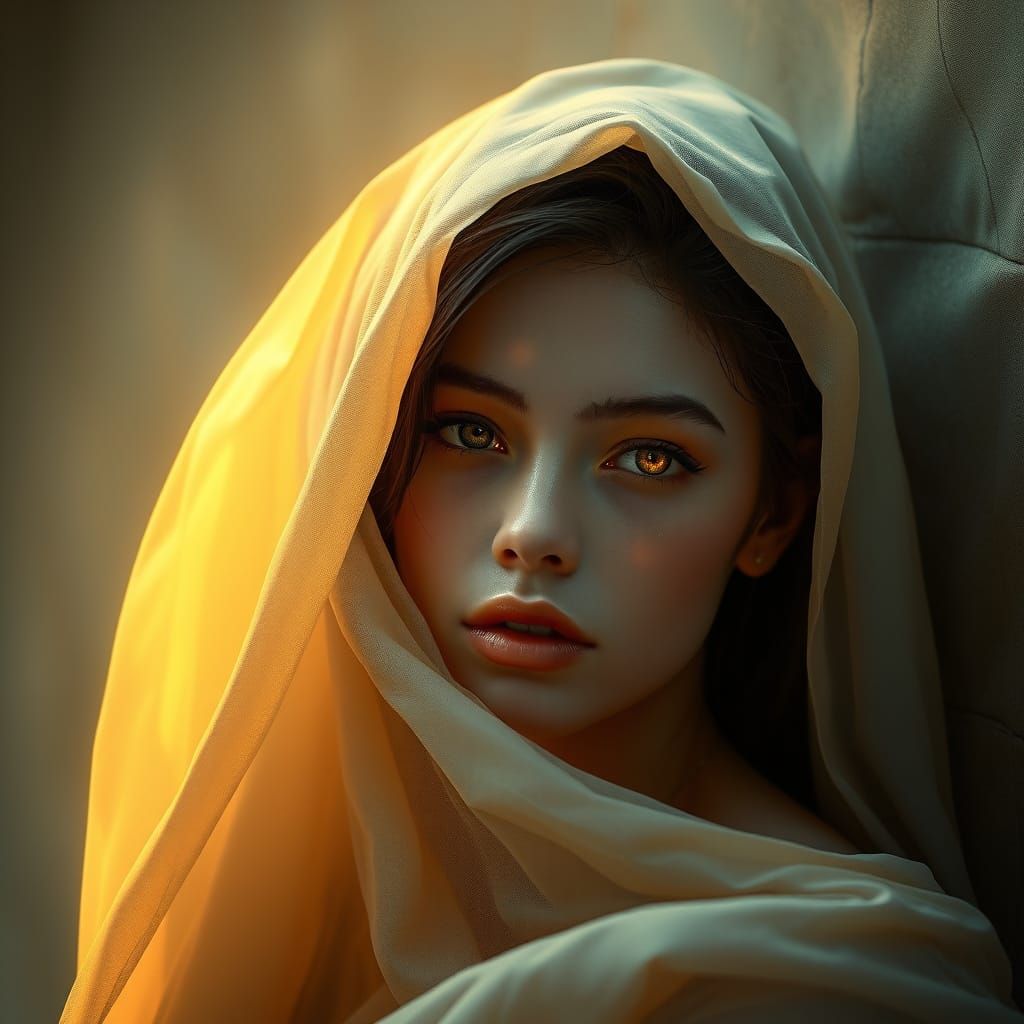 Mystical Woman in Soft, Ethereal Light