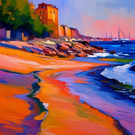 Abstract Impressionism Art with Complementary Colors