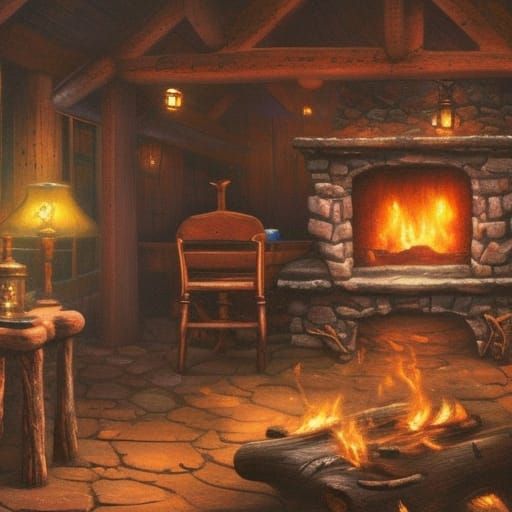 Ethereal Pint of Beer by Firelight