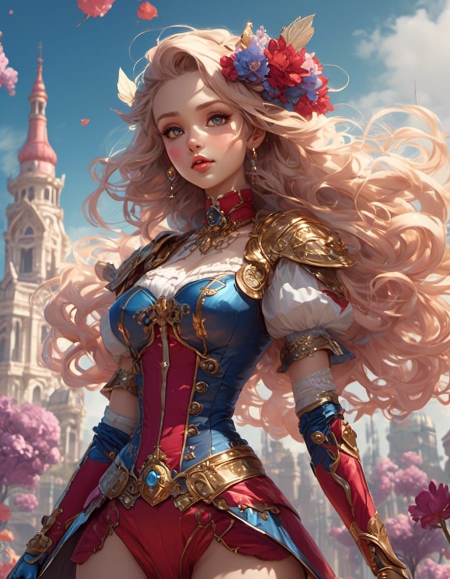 Supergirl in Magical, Colorful Victorian Style