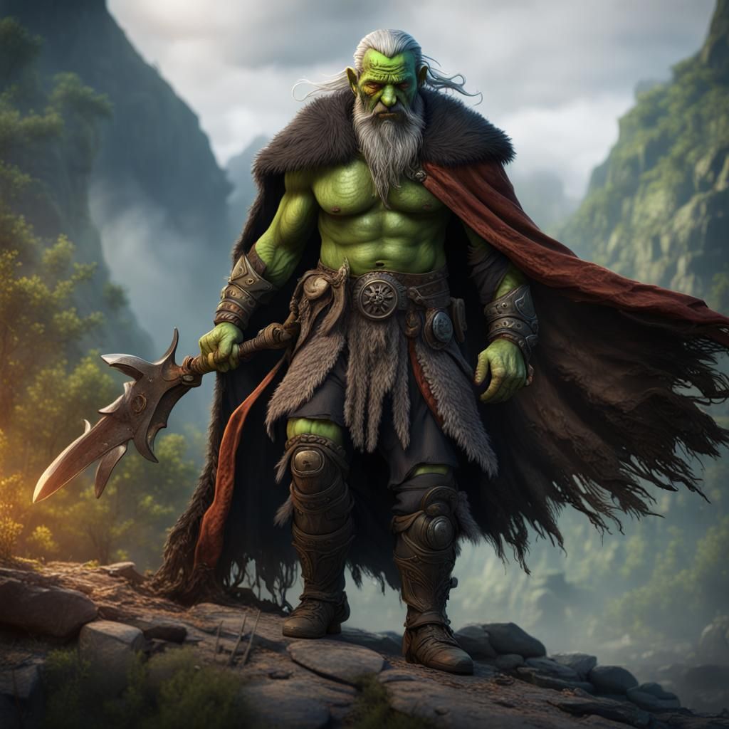 Orc Ranger Warrior in Detailed Matte Painting