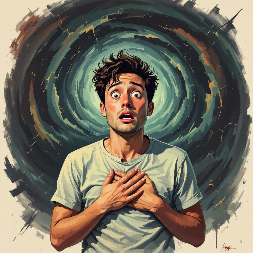 Surrealist Depiction of Anxiety and Overwhelm