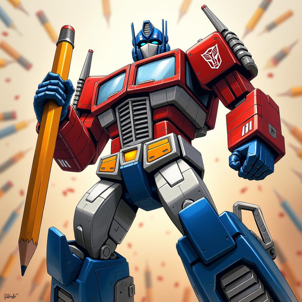 Transformers Hero Holds Pencil of Power