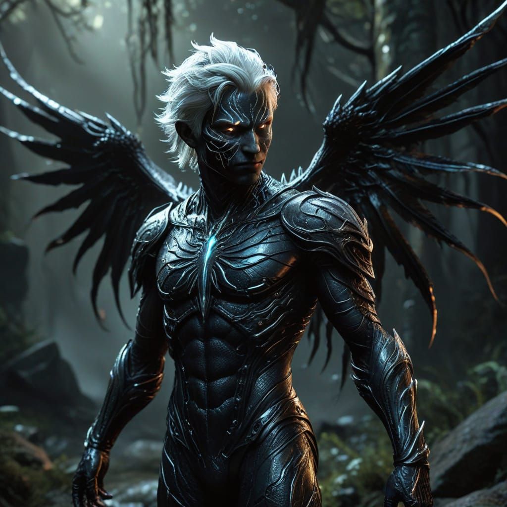 Sinister Angel: Boy with Bioluminescent Aura