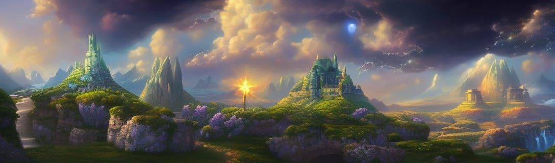 Enchanting Hobbit Palace: Fantasy Digital Art