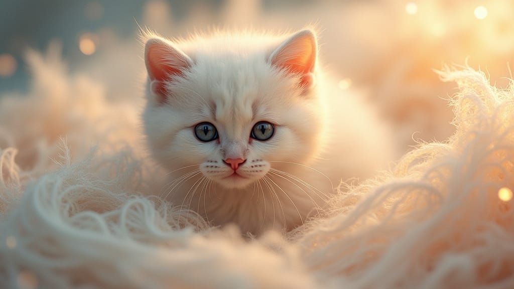 Pastel Kitten in Dreamy Ethereal Style