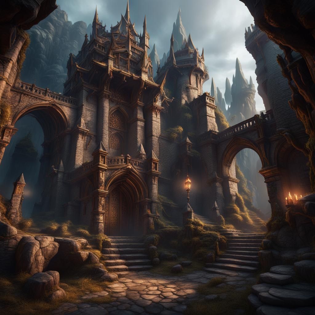 Fantastical Dungeon and Dragons Matte Painting