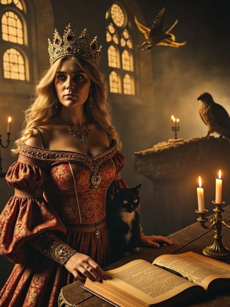 A Regal Portrait in Candlelit Splendor