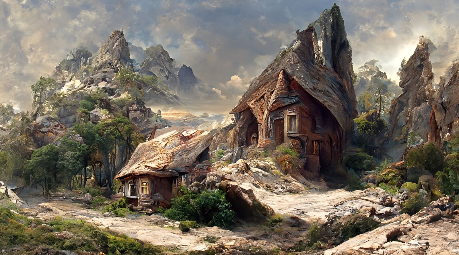 Rhovanion Landscape in 1800s Oil Painting Style