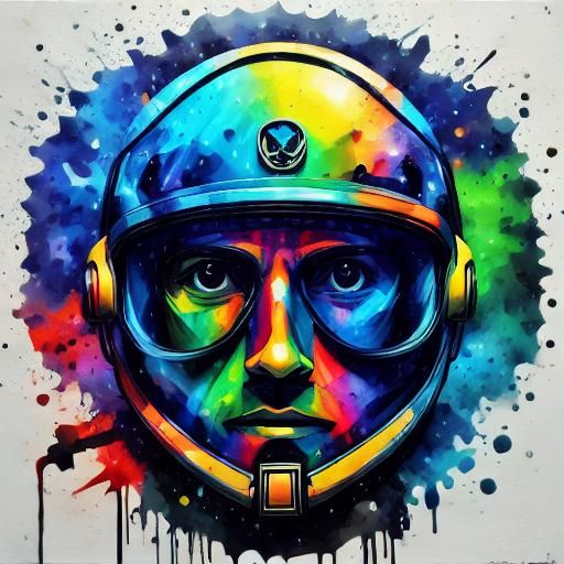 Astronaut in Graffiti Splash Art Style