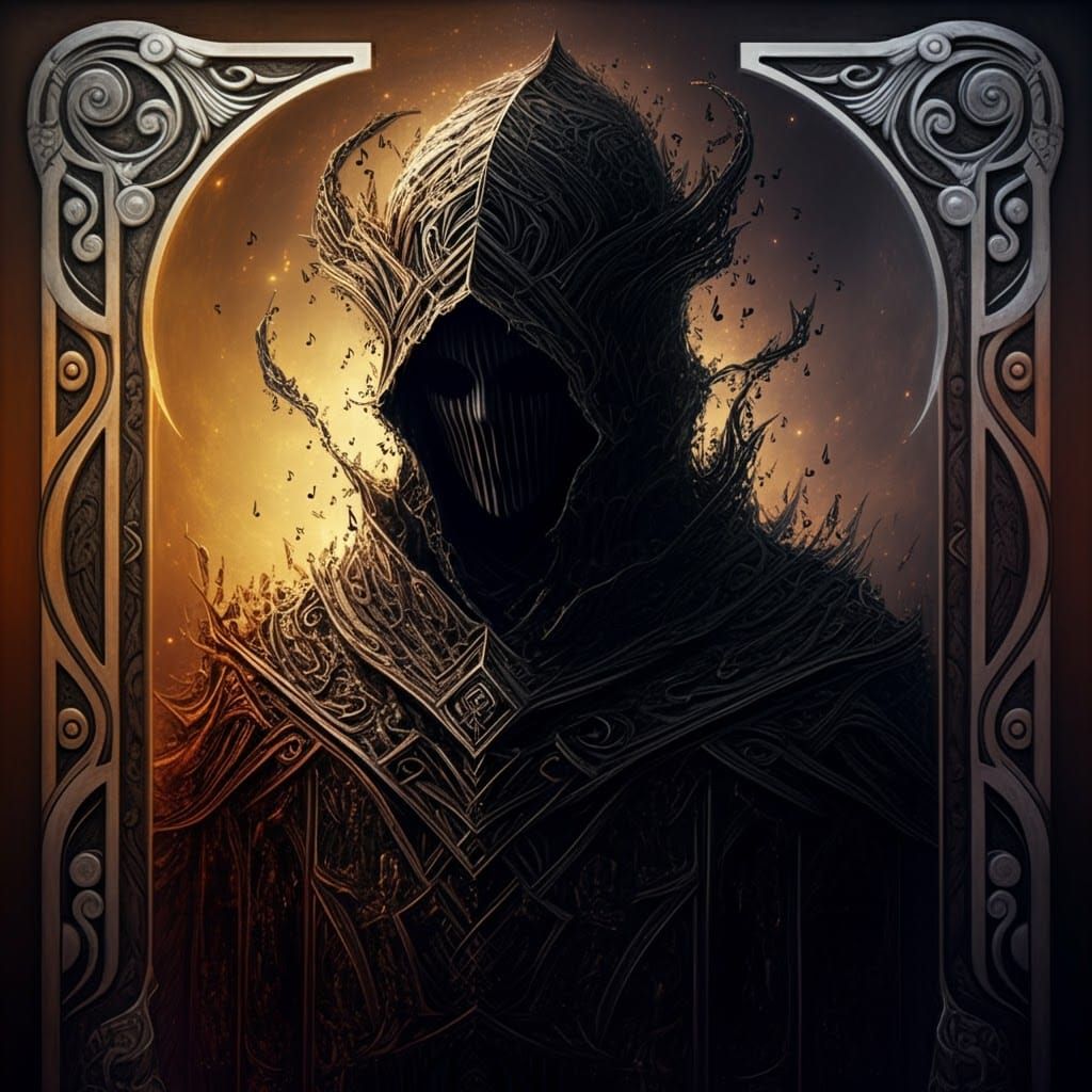 Musical Warlock in Metallic Void, Concept Art