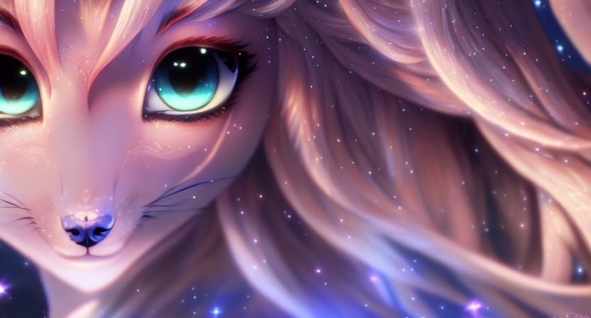 Enchanting Fox Plays Flute in Astral Plane Fantasy