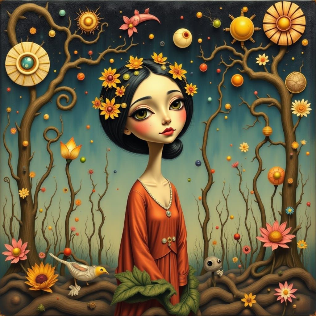 Whimsical Art Deco Portrait of an Unusual Figure