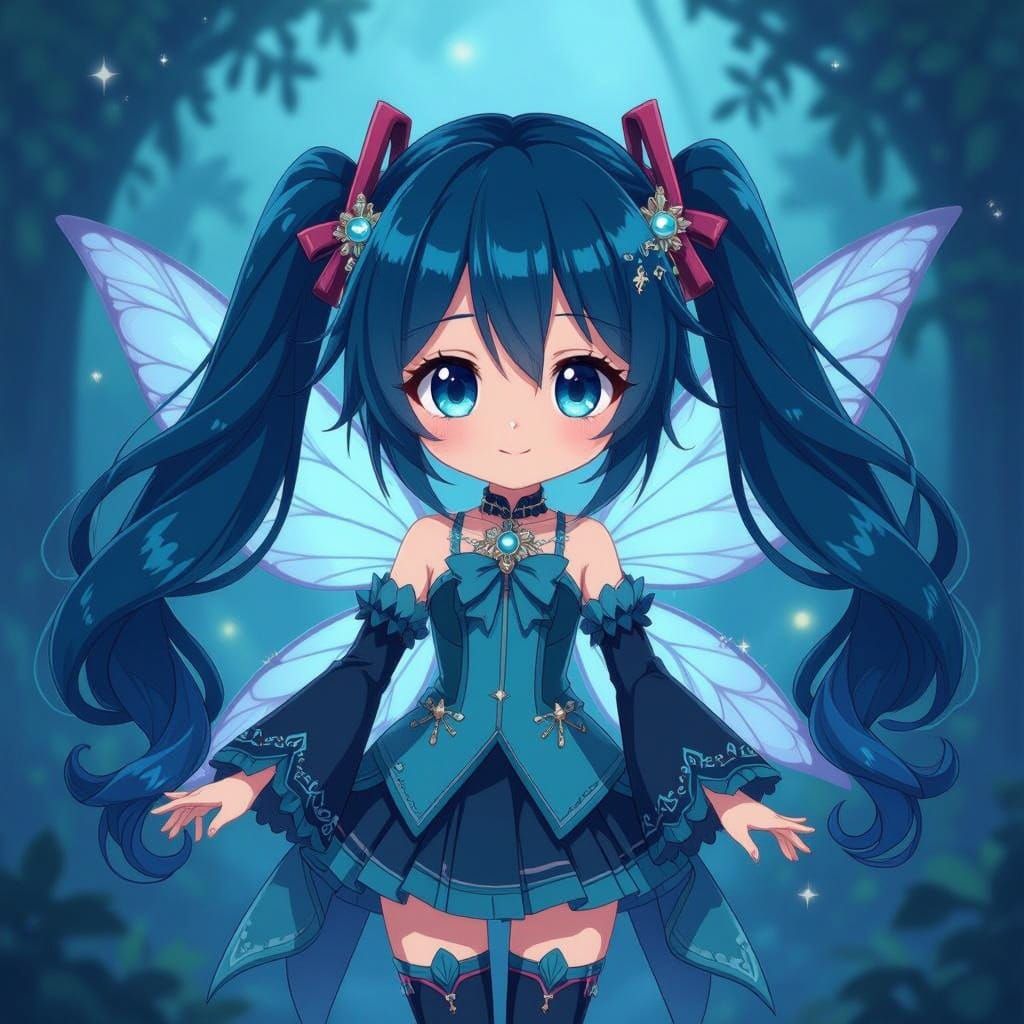 Chibi Fairy Hatsune Miku in Royal Kingdom Attire