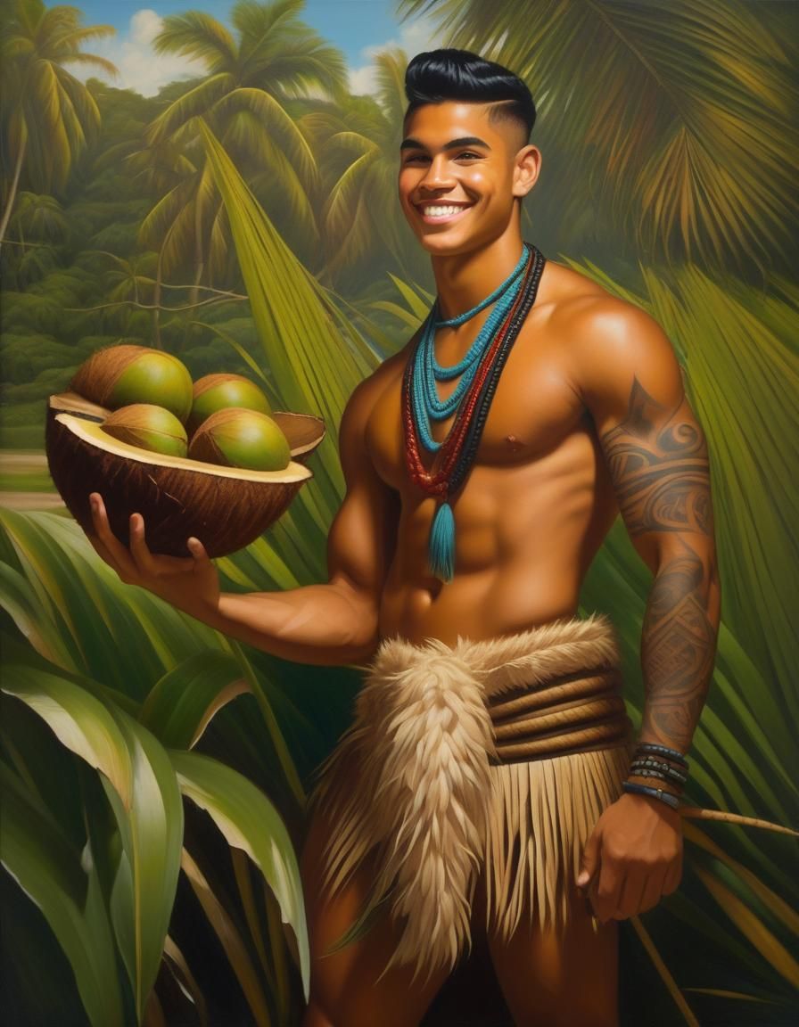 Oil painting in the style of (Roberto-Ferri:3.0); a handsome...