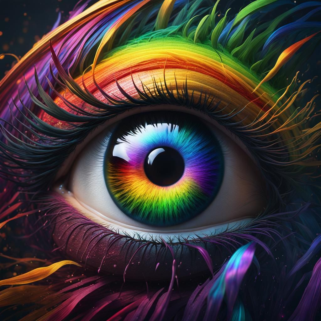 Fantastical Rainbow Eye in Detailed Matte Painting