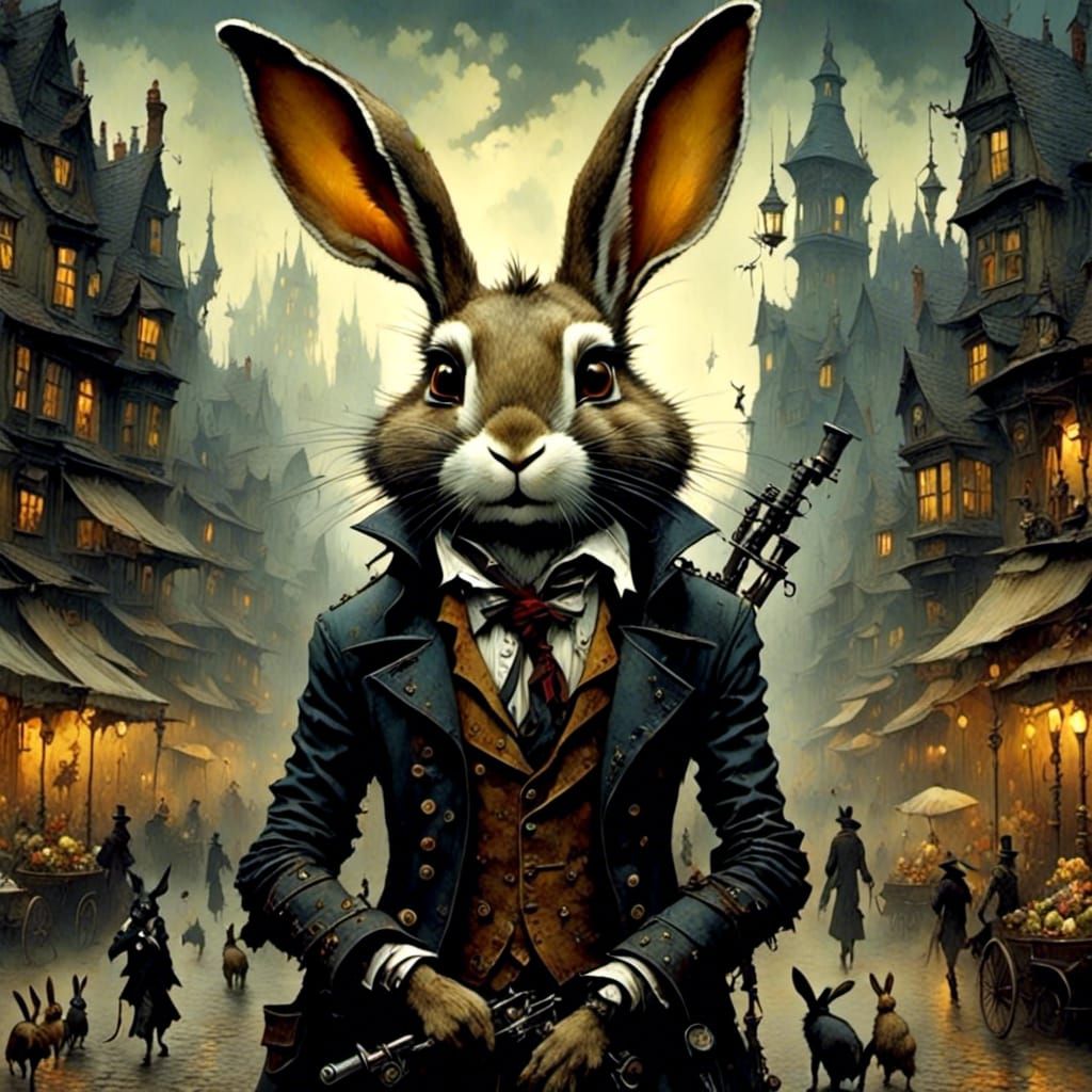 Rabbit with Insomnia in Epic Fantasy Style