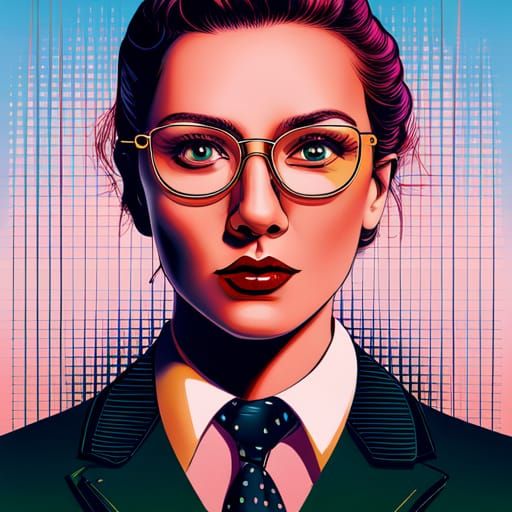 Girl Cat Doctor in Pop Art Style