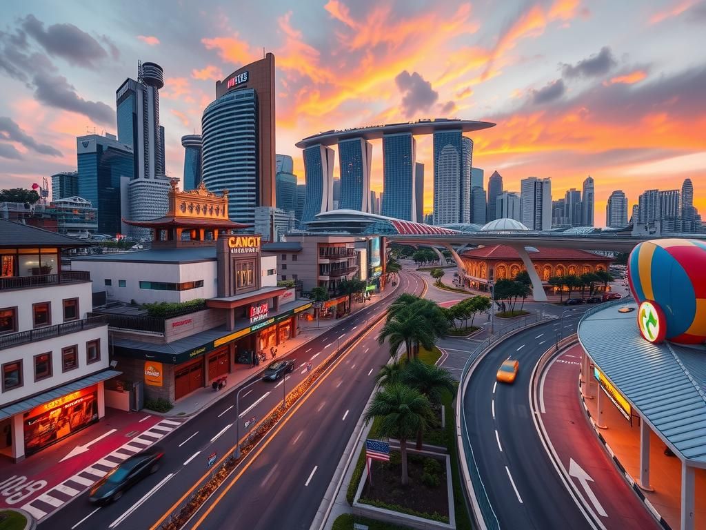 Hot Wheels Racetrack in Singapore Landscape