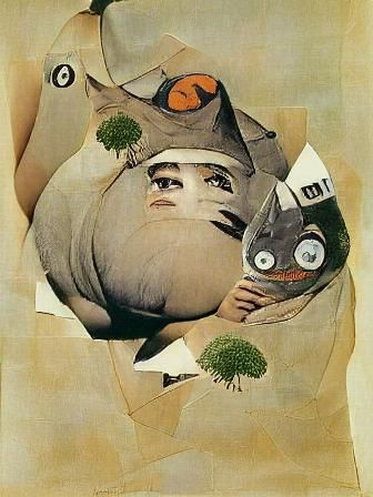 Totoro in Dadaist Collage Style