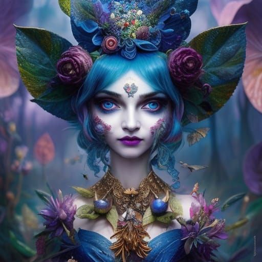 Magic Shroom Pixie in Rococo Style