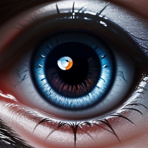 Werewolf Eye Reflects Silver Moonlight