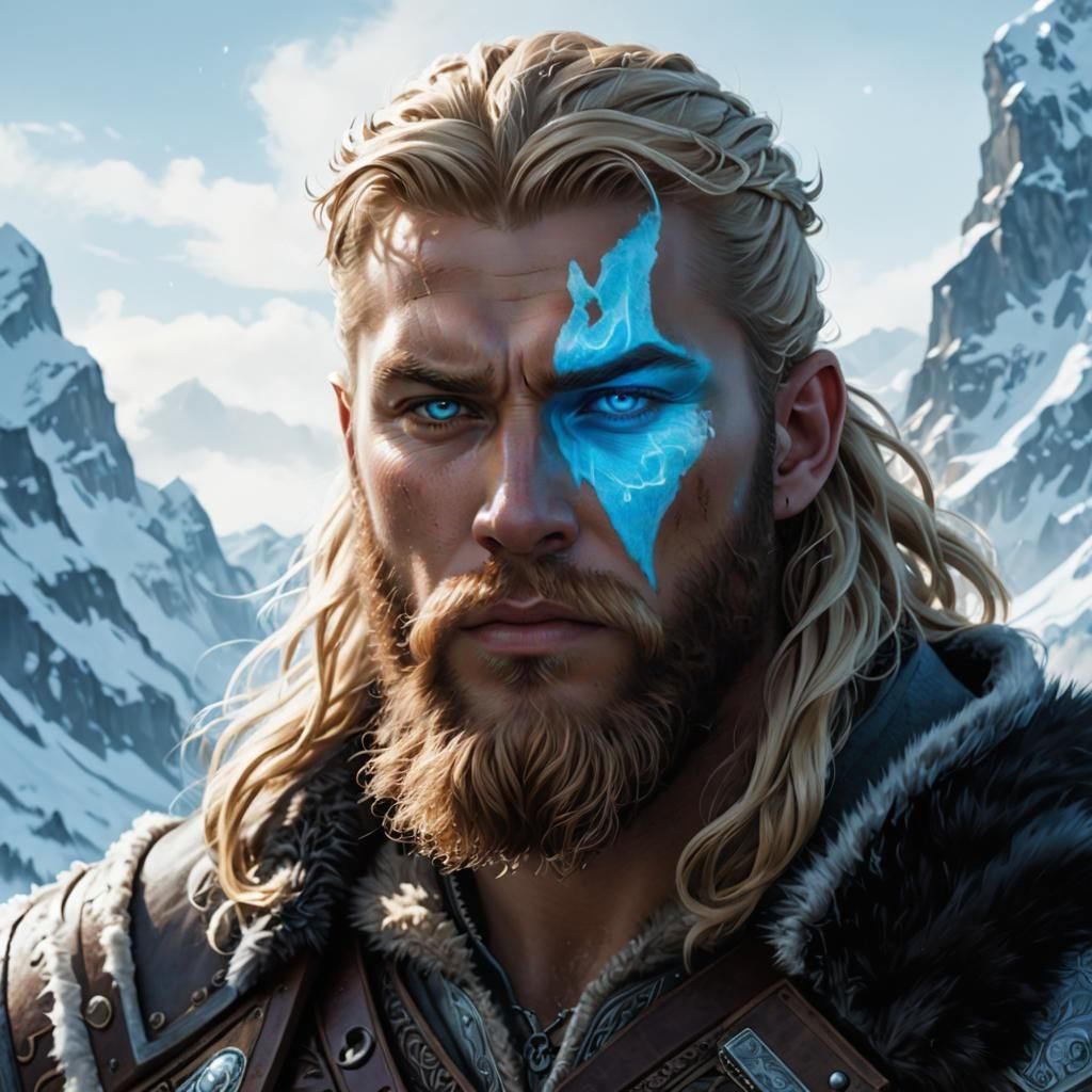 Heroic Viking Warrior Portrait in High Fantasy Style