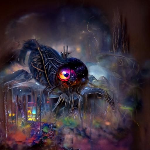 Ethereal Cyclopean Spider in Misty Fantasy Landscape