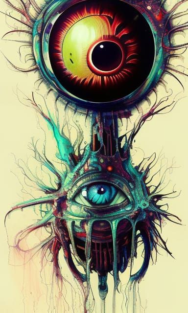 Luminescent Eyeball Balloon: Biopunk Concept Art