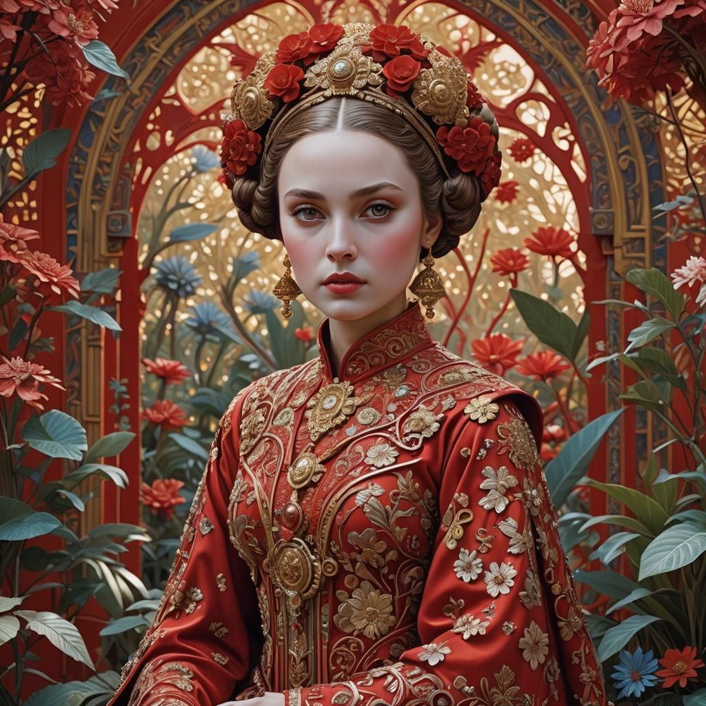 Padme Amidala in Imperial Gardens, Raqib Shaw Style