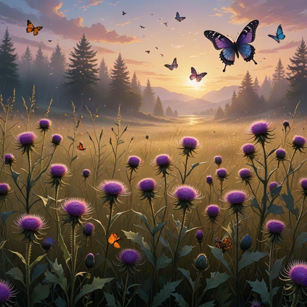 Celtic Meadow at Dawn with Glowing Runes