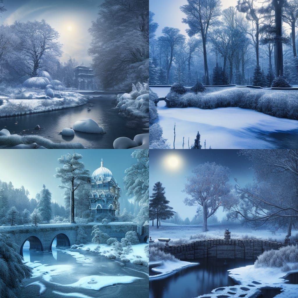 Epic Winter Fortress in Moonlight: Photorealistic 8K