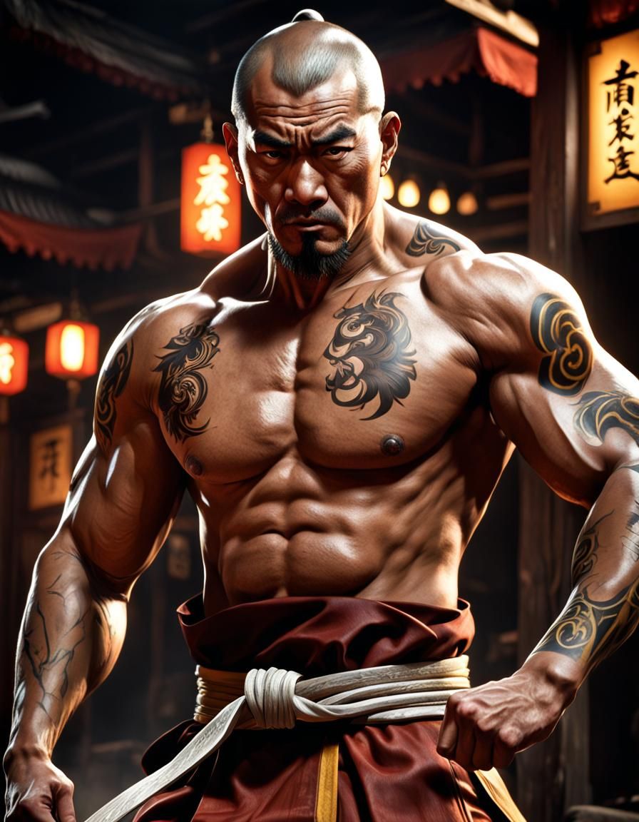 Shaolin Monk in Cowboy Bar, Yakuza Style