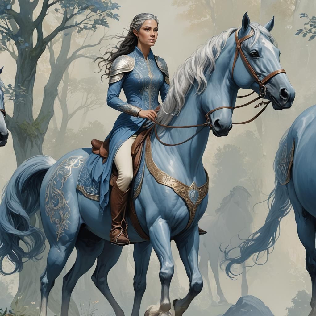 Elegant Female Centaur in Rivendell Clothing