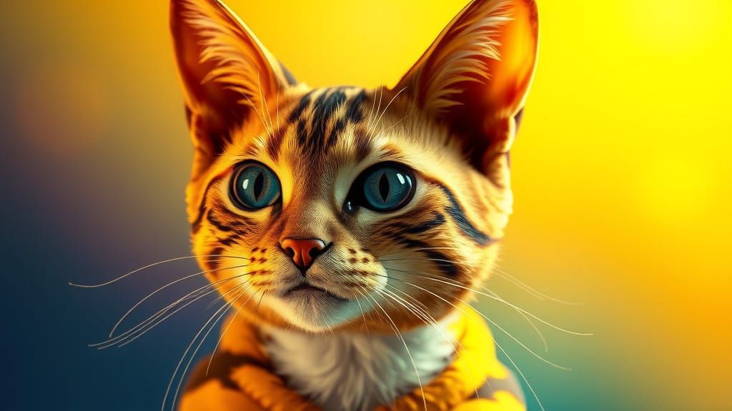 Banana Cat Hybrid in Vibrant Splash Art
