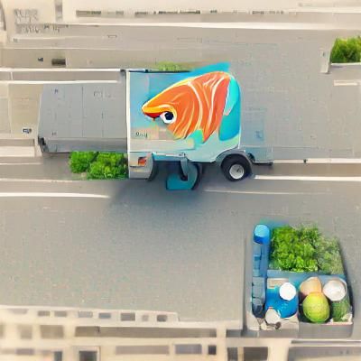 Fish-Themed Truck: Mobile Aquatic Art
