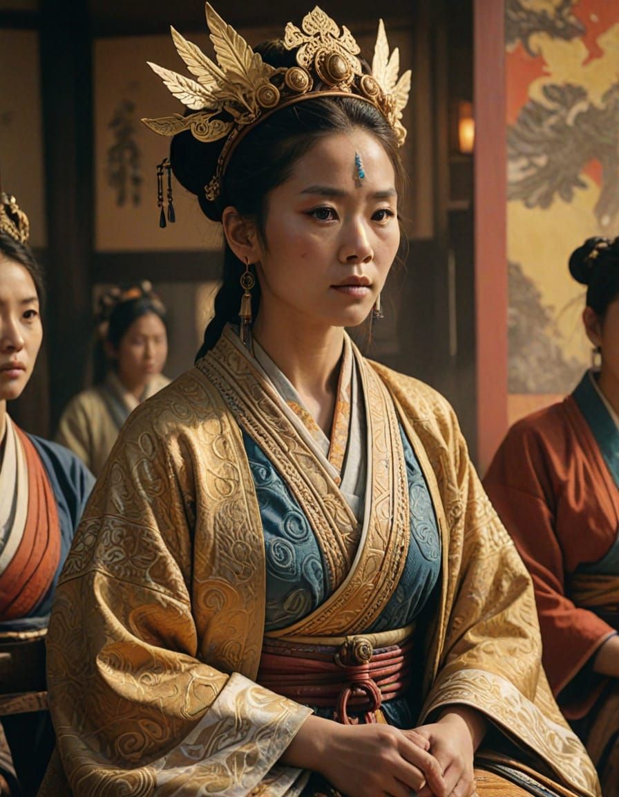 Shaman Queen Himiko of Yamatai Kingdom in Watercolor