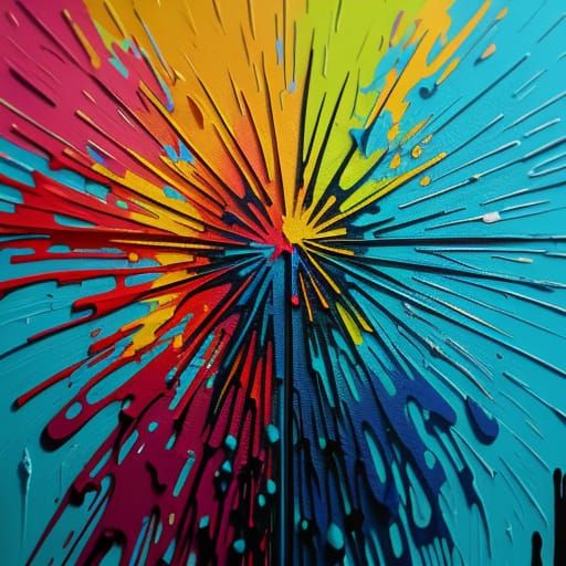 Urban Art Masterpiece with Dripping Paint