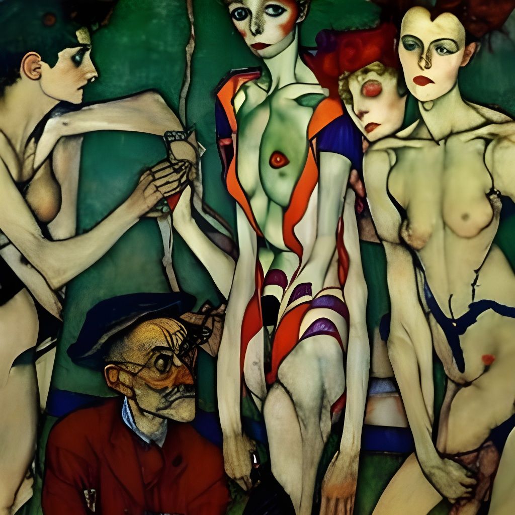 Expressionist Portrait in the Style of Egon Schiele