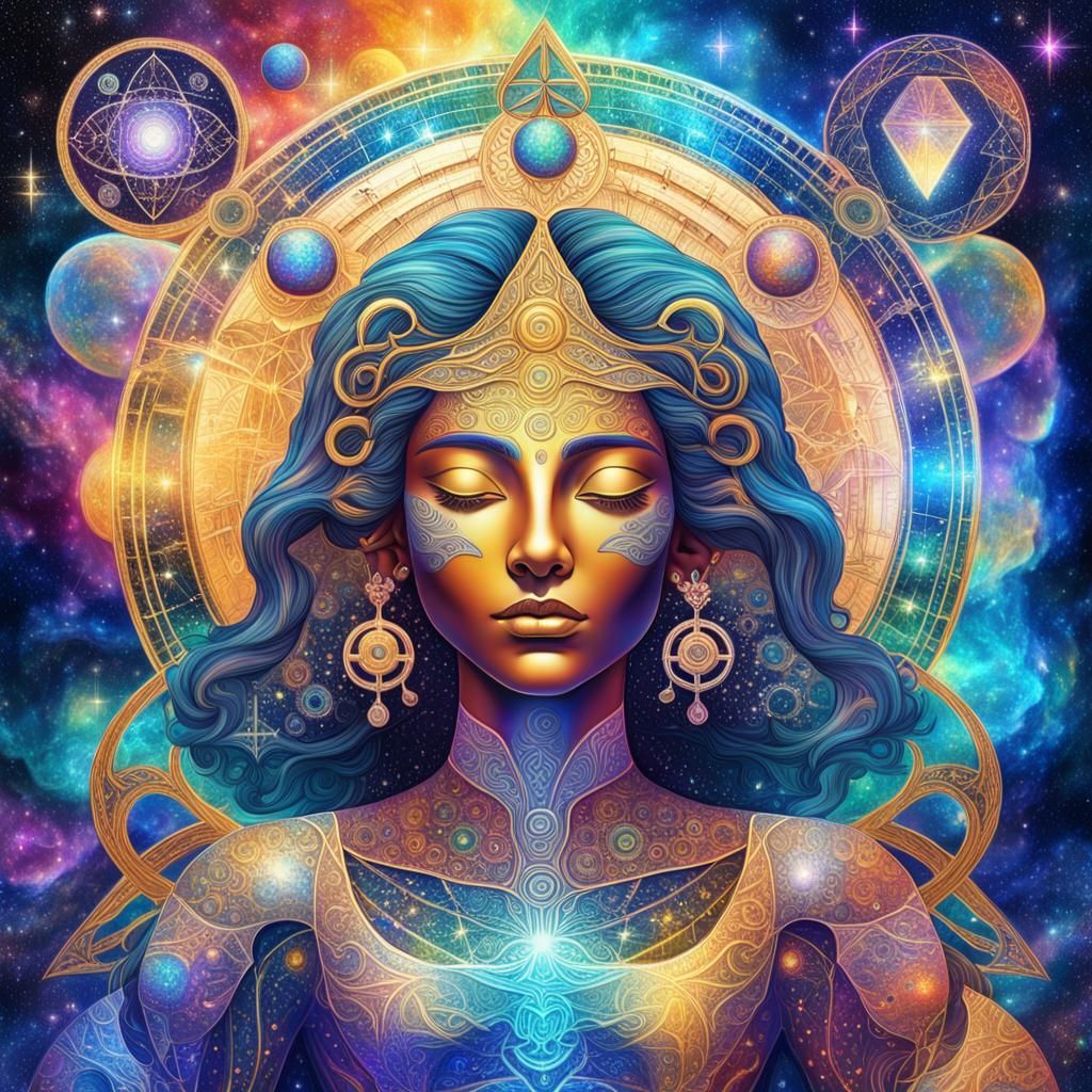 Holographic Astral Illustration: Power in Libra