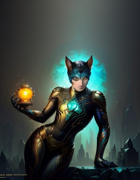 Art Deco Kitten Skyscraper Concept Art