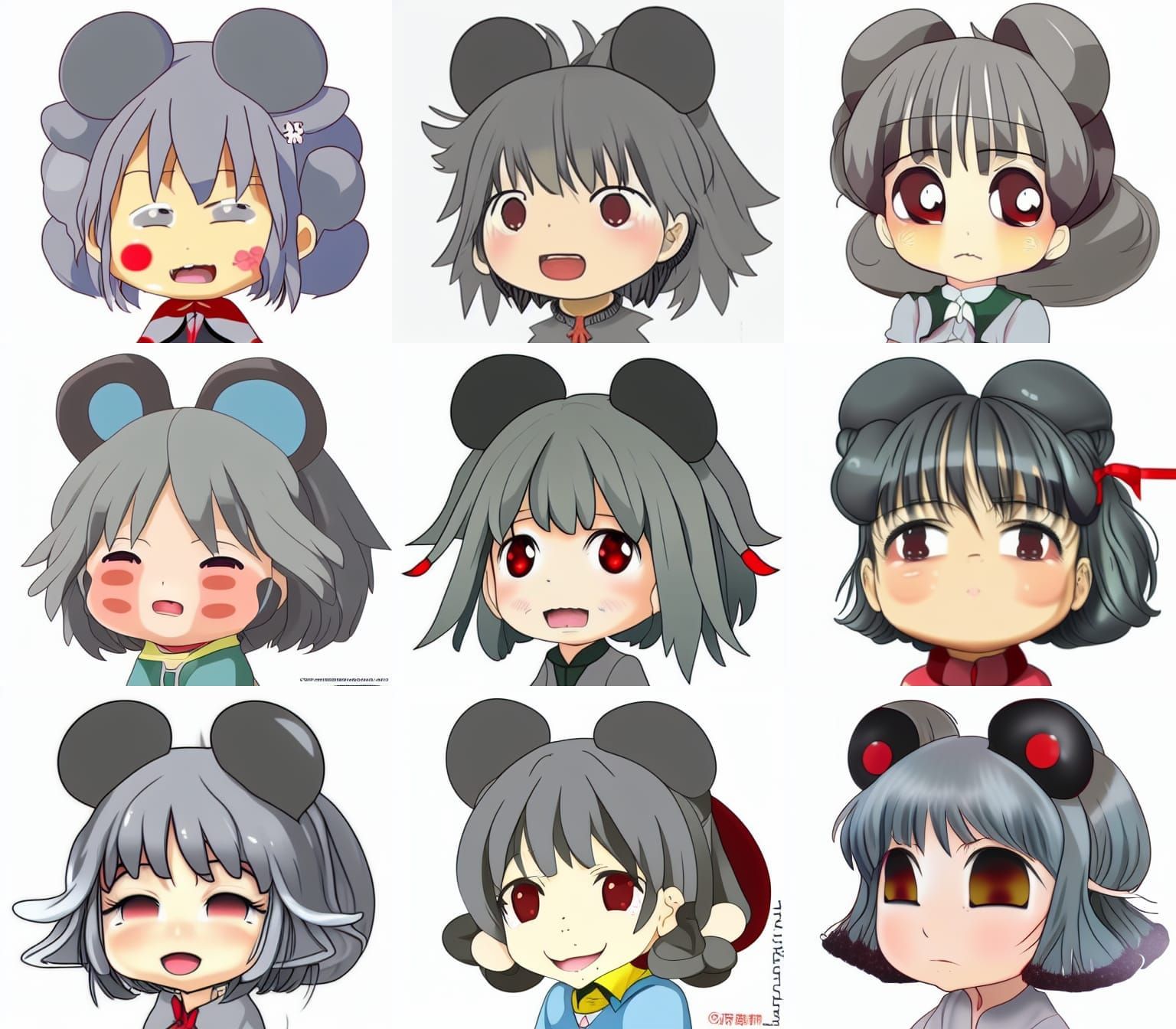 Anime Baby Mouse Touhou Nazrin, Vintage Bootleg Style
