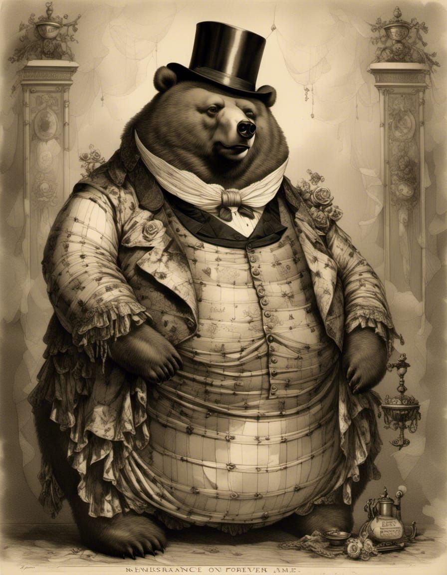 Victorian Bear in Renaissance Attire