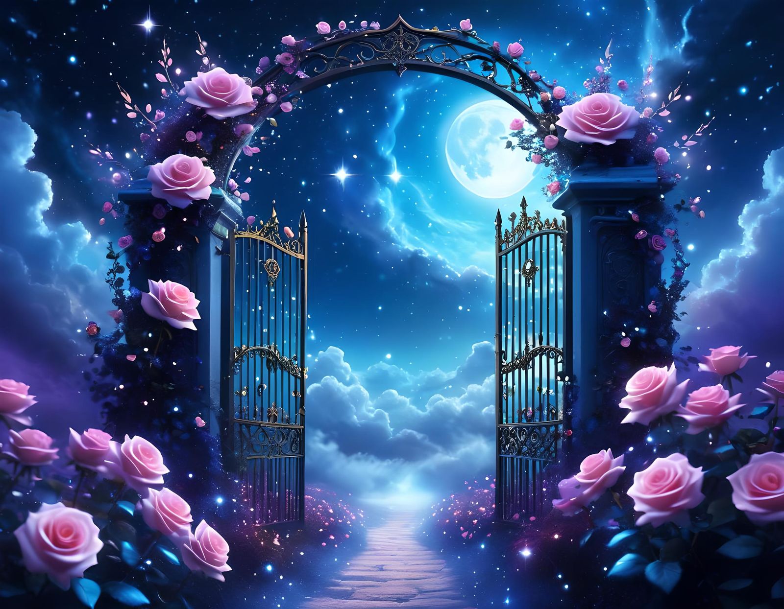 Gate Between Dreams and Darkness in Ethereal Digital Art