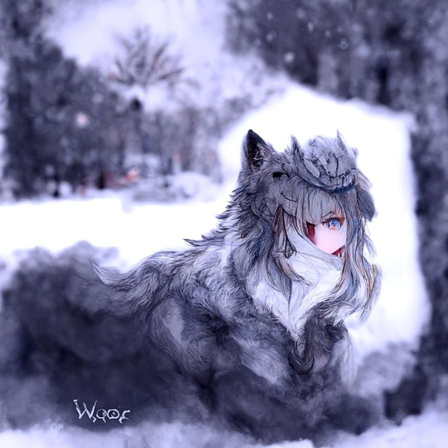 Majestic Winter Wolf in Snowy Landscape