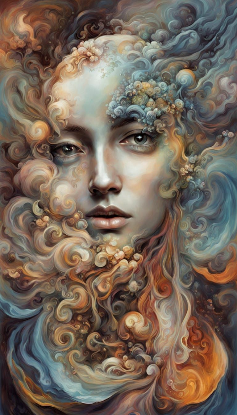 Abstract Surrealism With Iridescent Translucent Colors